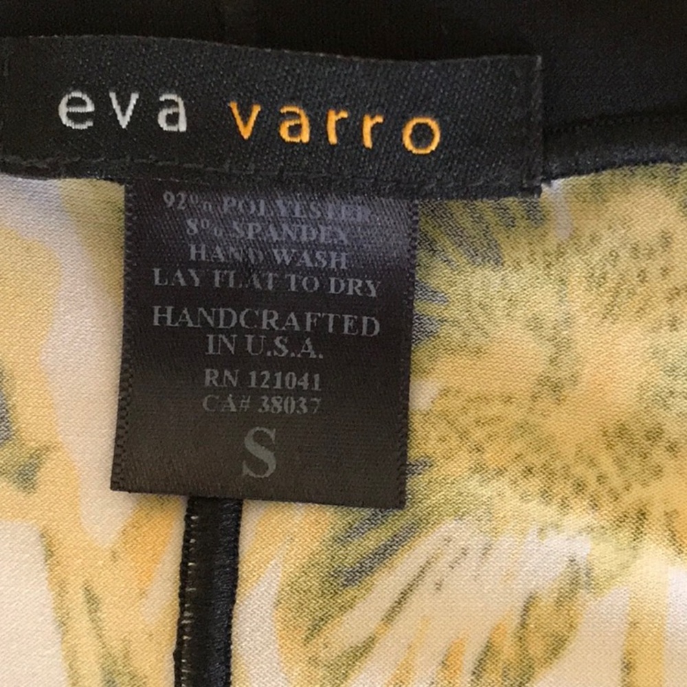 Eva Varro Black and Yellow Off Shoulder Graphic Blouse - Picture 3 of 3